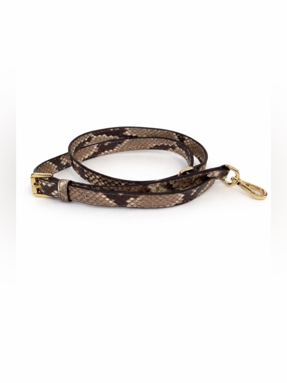 MICHAEL KORS Women's Brown & Cream Snakeskin Print Leather Handbag Strap